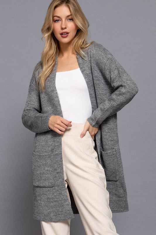 Long Sleeve with Pocket Open Sweater Cardigan