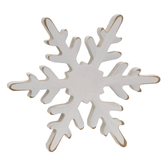 3/Set, Distressed Chunky Wooden Snowflake Sitters