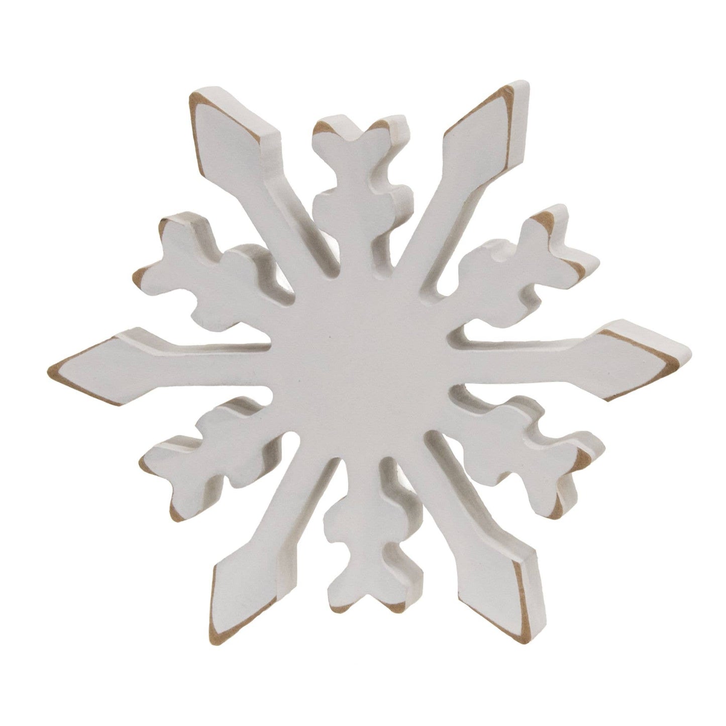 3/Set, Distressed Chunky Wooden Snowflake Sitters