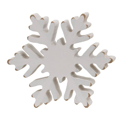 3/Set, Distressed Chunky Wooden Snowflake Sitters