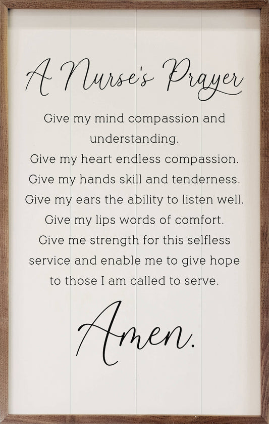 A Nurse's Prayer White